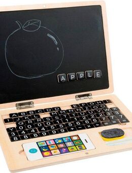 Small Foot Magnettafel Holz-Laptop mit Magnet-Tafel