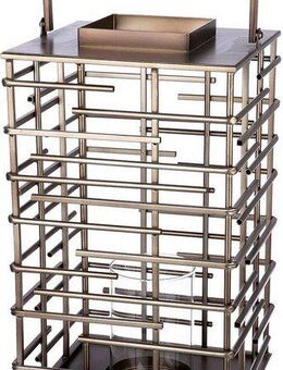 Casablanca by Gilde Kerzenlaterne Loft, aus Metall, mit Glaseinsatz, Breite/Tiefe ca. 26 cm (1 St), Laterne, Weihnachtsdeko, Kerzenhalter