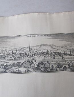 Reproduktion eines Merian Kupferstichs "Winterthur" - Horgen