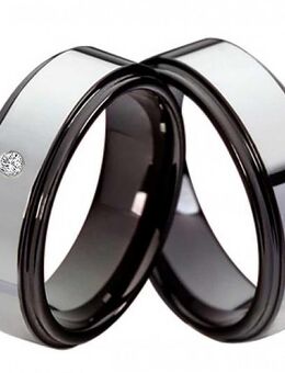 Partnerringe Wolframringe PW103 mit Zirkonia - Aholming