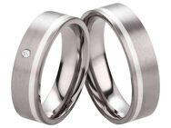 Schlichte 6mm breite Titanringe mit Silber T051 - Aholming