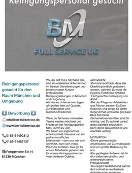REINIGUNGSPERSONAL GESUCHT - München