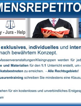 Jura Examensrepetitorium, Examensvorbereitung, individueller Einzel- Repetitorium, Rechtswissenschaften - seit 36 Jahren - Köln