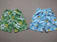 2 Badeshorts Boardshorts Flower Palmen grün hellblau gelb XL - Niddatal