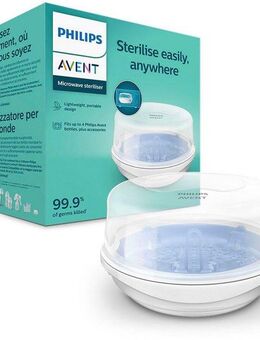 Philips AVENT Mikrowellen-Dampfsterilisator SCF281/02, fasst 4 Philips Avent Flaschen, sterilisiert in 2 Minuten