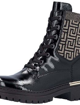 Rieker Schnürboots, Stiefelette, Blockabsatz, mit Textileinsatz am Schaft