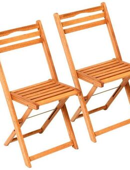 MERXX Gartenstuhl Porto (Set, 2 St), 2er Set, Eukalyptusholz, klappbar, braun
