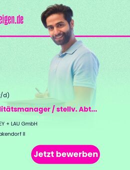 Qualitätsmanager / stellv. Abteilungsleitung Qualität (w/m/d) - Wakendorf (II)