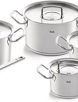 Fissler Topf-Set ORIGINAL-PROFI COLLECTION® Edelstahl-Topfset, Edelstahl 18/10 (7-tlg., je 1 Kochtopf 16/20/24 cm, Kasserolle 16 cm, Bratentopf 20 cm), mit breitem Schüttrand, Kaltmetallgriffen. Made in Germany