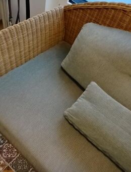 Recamiere Korbgestell als Schlafcouch ausziehbar 2-sitzig mit BW-Bezug in Grün - Bonn