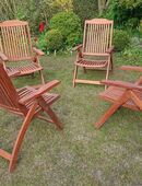 Gartenstühle Hochlehner Teak 4 Stück in 25462