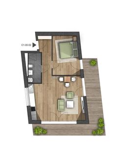 Schöne 2-Zimmer Galerie-Wohnung mit Terrasse - Bamberg