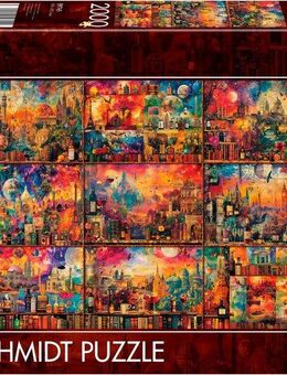 Schmidt Spiele Puzzle Genussvolle Auszeit, Auf Reisen mit Büchern und Wein, 2000 Puzzleteile, Made in Germany