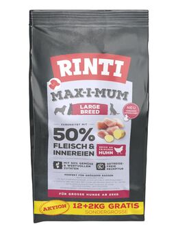 2 kg gratis! 14 kg RINTI Max-I-Mum Large Breed - Huhn