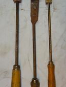 Alte Hammerlötkolben ( Nr 6 ) aus Kupfer mit Holzgriff, 125 gr, 250 gr, 250 gr genietet in 69250