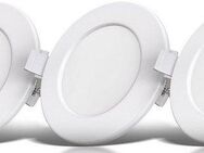 B.K.Licht LED Einbauleuchte 3er Set Bad Einbaustrahler, IP44 geschützt, flache Einbauspots, LED fest integriert, Warmweiß, 3.000K, 450Lm, 6W, Kunststoff, 11,5 x 3 cm, Weiß