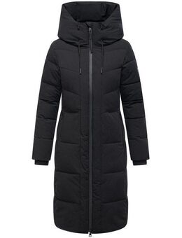 Navahoo Steppmantel Schokokuss XIV Warmer Damen gesteppter Wintermantel mit Kapuze