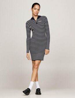 Tommy Jeans Strickkleid TJW METALLIC TIP ZIP SWTR DRESS mit Glitzer, Zipper