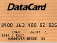 DataCard von Hannover Messe 1989 Scheckkarte Muster Prägekarte in 31157