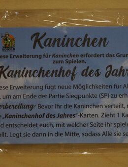 Brettspiel: Kaninchen - Kaninchenhof des Jahres (Minierweiterung) - Obermichelbach