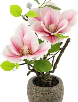 Kunstblume Magnolie im Topf, I.GE.A., Höhe 33 cm, Künstlich wie echt Deko Blume Zimmerpflanze Baum klein Magnolienblüten
