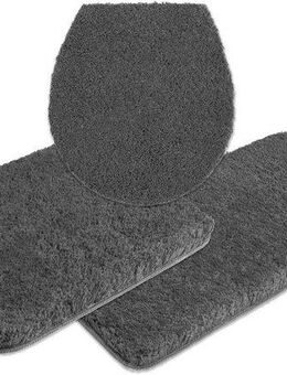 my home Badematte Sanremo, Badvorleger, Badezimmer Teppich, sehr weich, Höhe 30 mm, rutschhemmend beschichtet, fußbodenheizungsgeeignet, schnell trocknend, Polyester, rechteckig, 3-tlg. Hänge-WC Set, Badteppich, unifarben, rechteckig, rund & als 3-tlg....