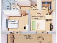 Möblierte sonnige 2-Zimmer-Erdgeschoss-Wohnung mit Terrasse in Kaufbeuren - Kaufbeuren Zentrum