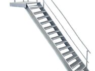 17 Stufen + Podest Treppe Geländer rechts B 100 cm H 299 - 360 cm - Hamminkeln