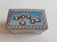 6 weihnachtliche Keramik-Pinguine * handbemalt * mit Hänger - Bonn Poppelsdorf