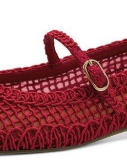 Tamaris Riemchenballerina, Blockabsatz, Halbschuh, Frühlingsschuh in modischer Häkeloptik