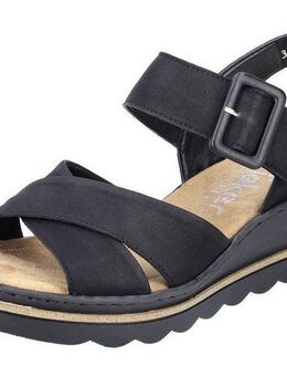 Rieker Keilsandalette, Sommerschuh, Sandale, Keilabsatz, mit gekreuzten Bandagen