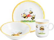 Seltmann Weiden Kindergeschirr-Set Compact, Fleißige Bienchen (3-tlg), 1 Personen, Porzellan, schlicht und dezent, Made in Germany, 3 Teile, für 1 Person