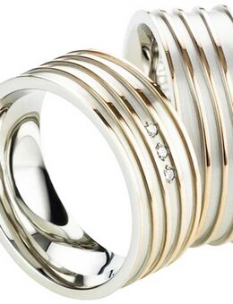 Partnerringe Edelstahl mit Stein AB2436-AB2437 - Aholming