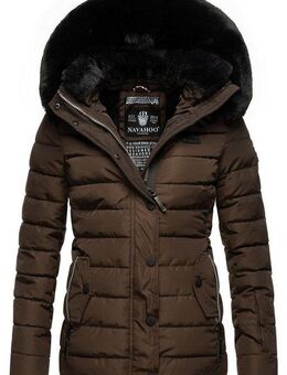 Navahoo Steppjacke Milianaa Edle Winterjacke mit weicher Kunstfell-Kapuze