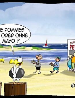 Pommes Mayo Hösti Postkarte witzige Karte - Berlin