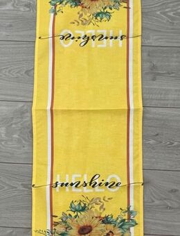 NEU * Edel * stylisch * DESIGNER * Sonnenblumen * Sonnen- Blumen * Blüten * Flower- Power * Leinen * Tischdecke * Tisch * Decke * Läufer * gelb * grün * weiß * - Riedlingen