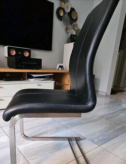 🪑 Moderner Freischwinger Stuhl – Kunstleder Schwarz - Braunschweig