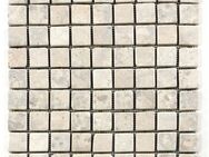 1 Fliesenmatte Mosaikfliese Marmor Naturstein innen außen creme 29x29cm - Wuppertal