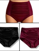 Damen Hohe Taille Badehose Frauen Bauchweg Schwimm Bikini Schwarz Rot M L XL 2XL 19,90* in 78052