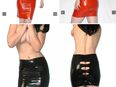 Latex Röcke Rot & Schwarz Unisex Gr S BDSM Erotik Rubber Fashion Paket Set in 98693