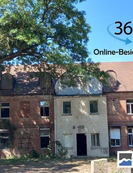 Entkerntes Gutshaus mit Wald als Flächendenkmal - Seehausen (Altmark, Hansestadt)
