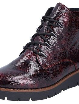 Rieker Plateaustiefelette, Schnürstiefelette, Keilboots mit Anziehschlaufe in glänzendem Look