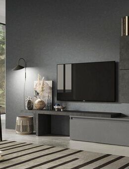 INOSIGN Wohnwand Infinity, 4tlg. Breite 280 cm, Höhe variabel, Wohnwand, (Spar-Set, 4-St), (Lowboard, Vebindungsboden/Aufsatz, 2x Hängewürfel)