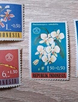 Briefmarken Indonesien 1962 Blumen Satz komplett postfrisch - Görlitz