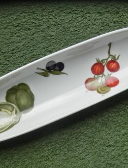 Schale mit Porzellanmalerei 34,5 x 9 x 3,5 cm Handarbeit Hobbymalerei 5,- - Flensburg