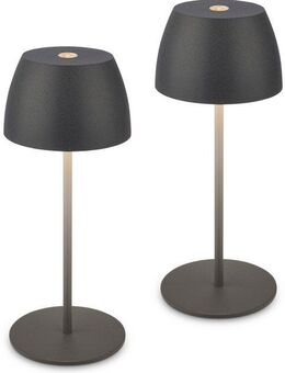Briloner Leuchten Tischleuchte 2er Set LED Tischlampe kabellos, weiß, 2er Set Tischlampe kabellos 20 x 8 cm Anthrazit 2,5W