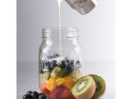 KILNER Vorratsglas Snack on the Go, Edelstahl, Glas, (Set, 3-tlg., 1 x Vorratsglas, 1 x Becher, 1 x Konservendeckel), Inhalt 0,5 Liter