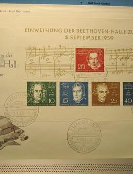 Briefmarkenblöcke--Beethovenhalle Bonn--ungestempelt und gestempelt - Meckenheim