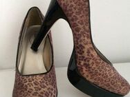 Damenschuhe Pumps High Heels Plateau Leopard Gr.37 Samt Glitzer schimmernd Lack NEU..!!! - Geislingen (Steige)