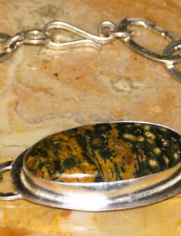 Schönes Armband 925 Sterling Silber mit einem tollen Ozean Jasper - Hameln